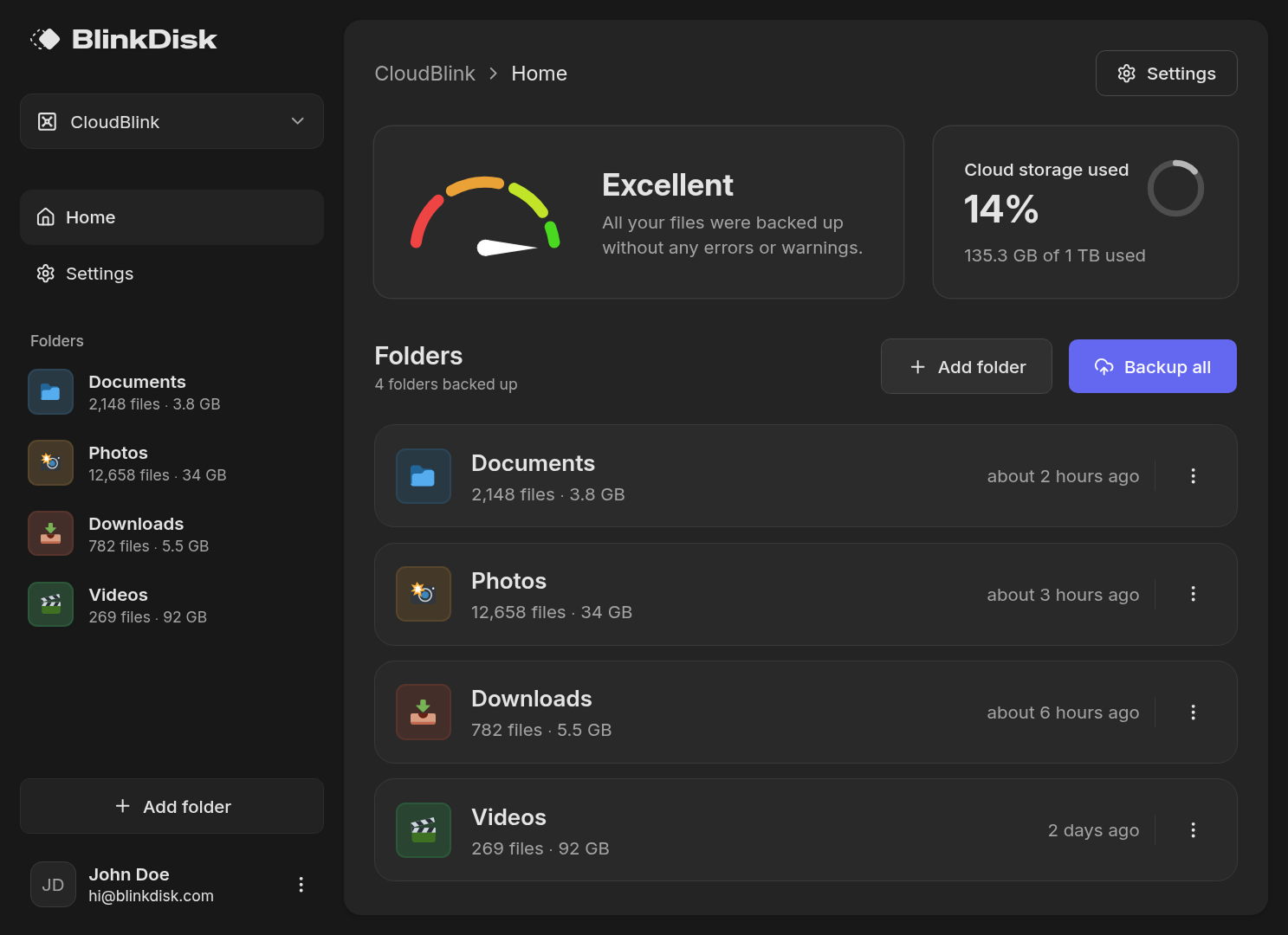 Screenshot of BlinkDisk