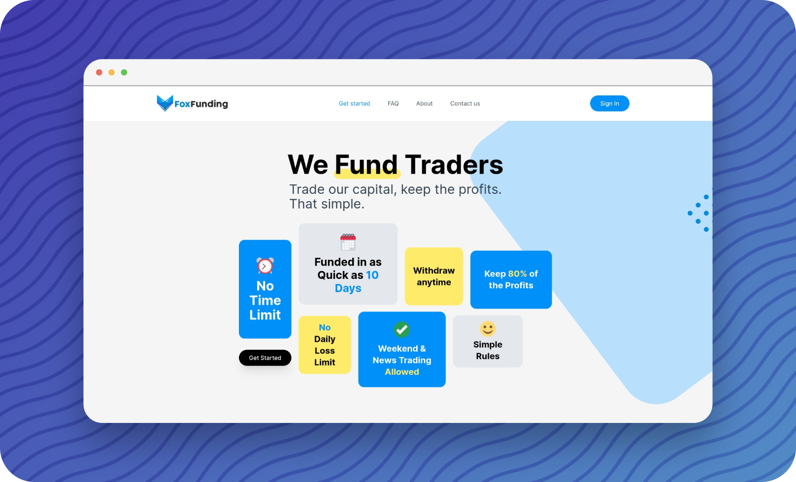 Screenshot of FoxFunding