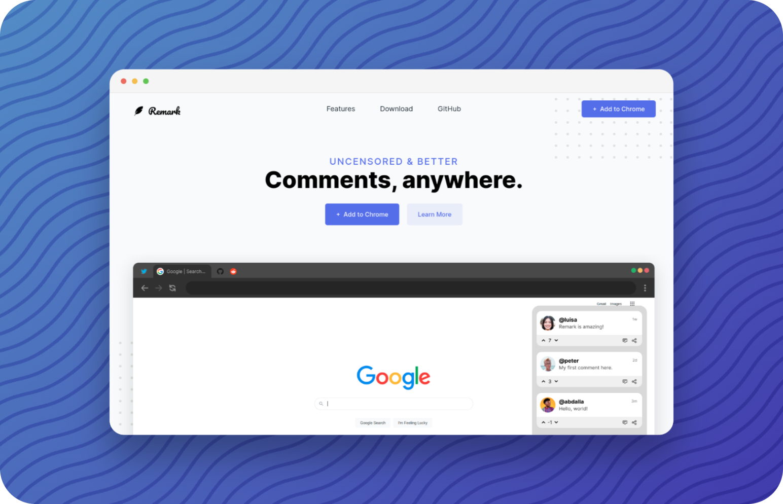 Screenshot of Remark