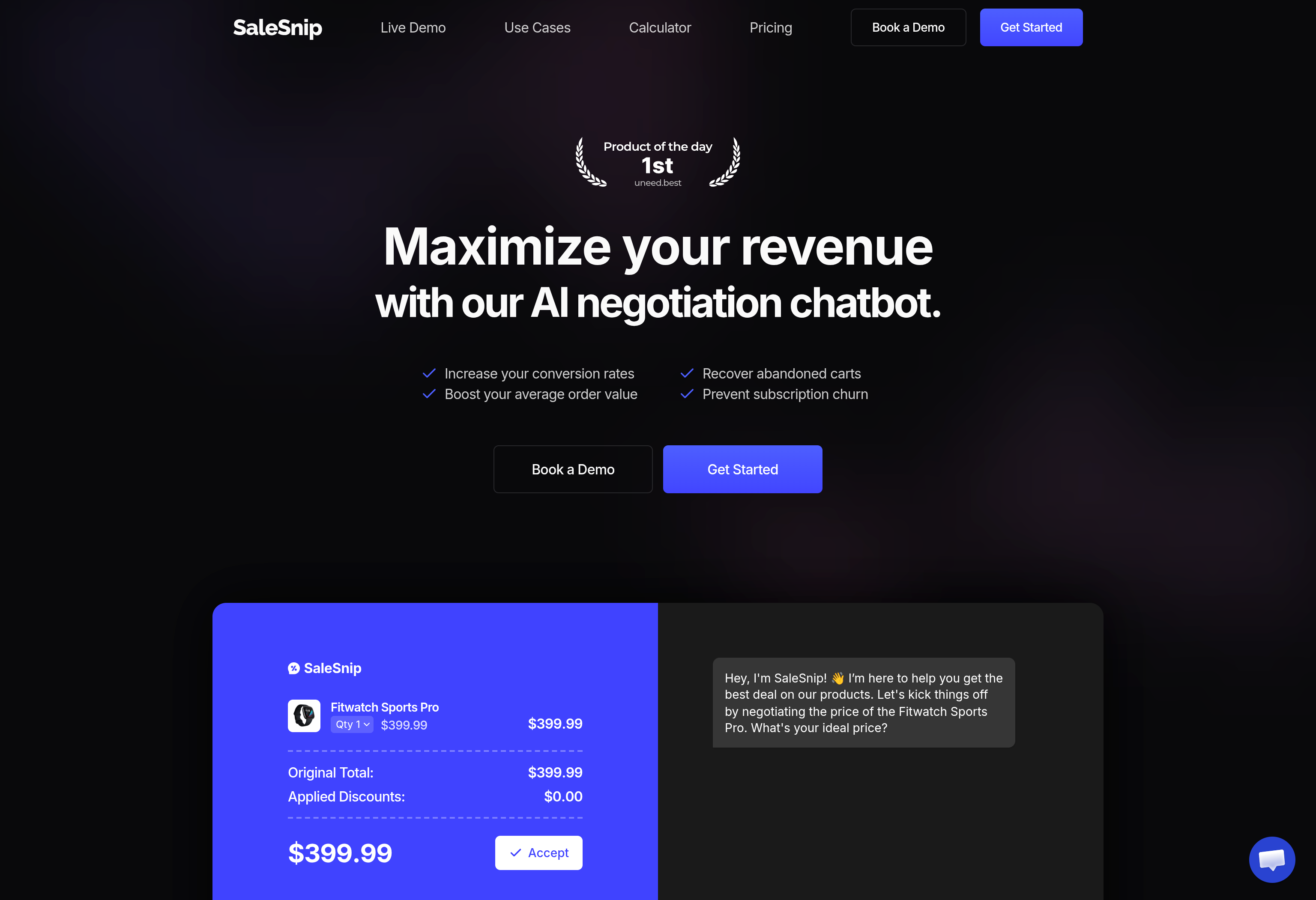 Screenshot of SaleSnip